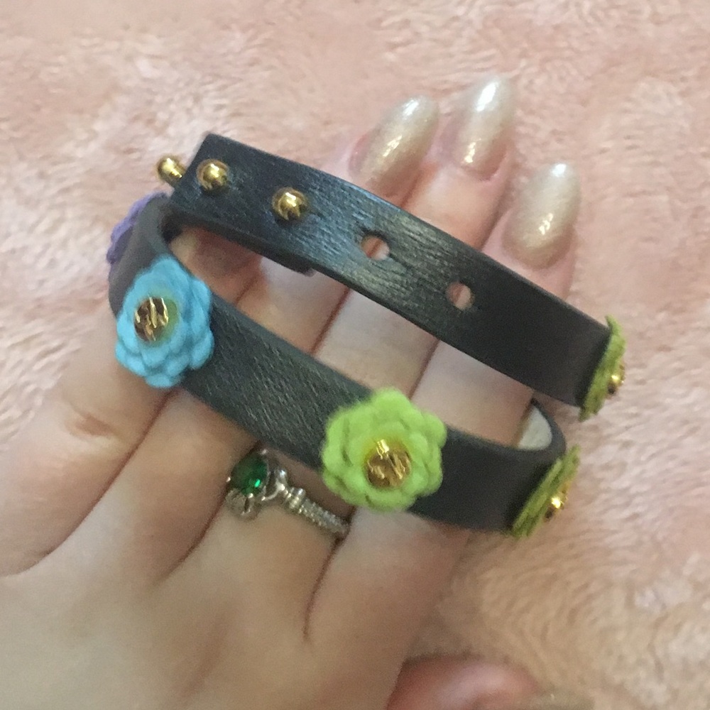 Rustic Cuff Multi-Colored Flower Bracelet - image 2